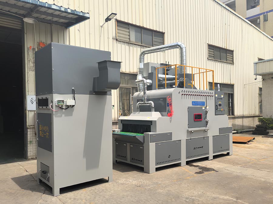 深圳百超生產廠家制造的輸送式自動噴砂機設備實拍圖片 深圳百超生產廠家制造的輸送式自動噴砂機設備實拍圖片